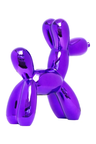 Interior Illusions Purple Balloon Dog Bank In Gold