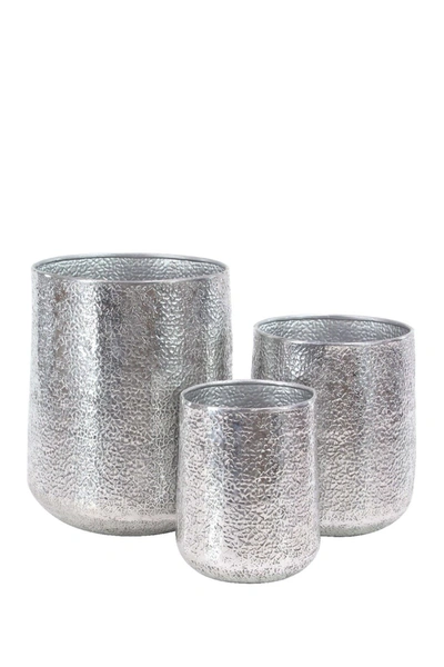 Willow Row Silver Modern Round Planter