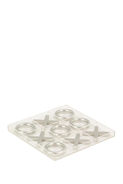 Willow Row Silver Modern Tic Tac Toe Set