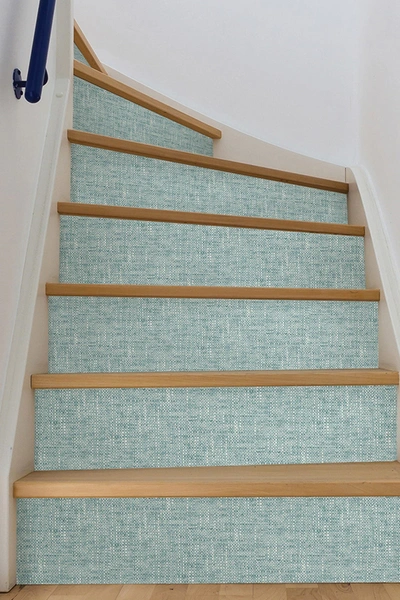 Wallpops Aqua Poplin Texture Peel And Stick Wallpaper In Blue