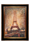OVERSTOCK ART GEORGES SEURAT "THE EIFFEL TOWER" FRAMED HAND PAINTED OIL ON CANVAS
