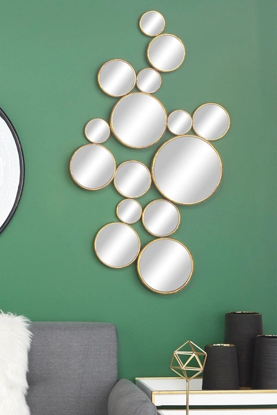 Cosmo By Cosmopolitan Gold Metal Bubble Cluster Wall Mirror