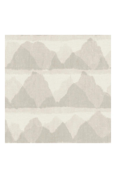 Wallpops Taupe Mountain Peak Peel & Stick String Wallpaper In Brown