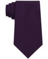 Calvin Klein Men's  Silver Spun Solid Slim Tie In Plum
