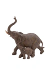 Willow Row Brown Eclectic Polystone Elephant Sculpture In Brown