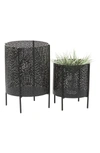 COSMO BY COSMOPOLITAN BLACK METAL CONTEMPORARY PLANTER WITH REMOVABLE STAND