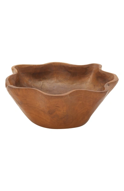 Willow Row Teak 6" Rustic Bowl In Brown