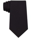 Calvin Klein Men's  Silver Spun Solid Slim Tie In Black