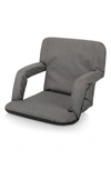 Picnic Time Ventura Portable Reclining Stadium Seat In Heathered Gray