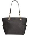 CALVIN KLEIN HAYDEN SAFFIANO LEATHER TOTE