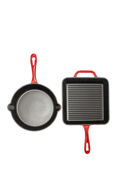 Berghoff International 2-piece Enamel On Cast Iron Set In Red