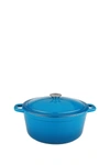 Berghoff International Cast Iron Blue 5 Qt. Covered Casserole Dish In Blue