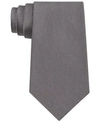 Calvin Klein Men's  Silver Spun Solid Slim Tie In Silver