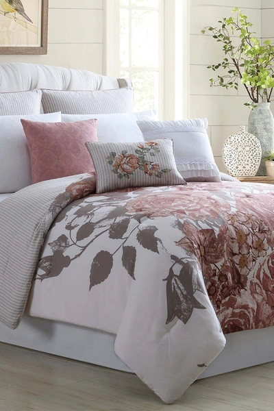 Modern Threads King/california King Fiona Embellished Comforter Set In Off-white/rose
