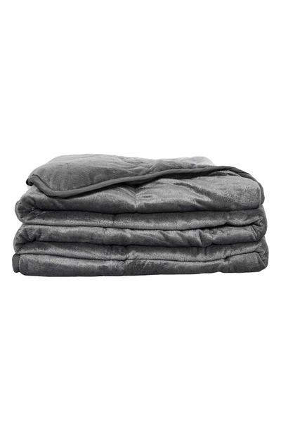 Pur And Calm Storm Grey Antimicrobial Plush Faux Mink Fur Weighted Blanket