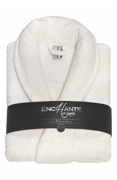 Enchante Home Shawl Turkish Cotton Bathrobe In Ivory