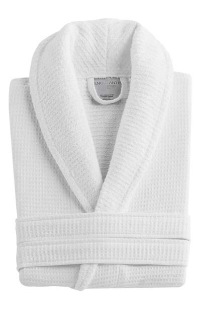 Enchante Home Waffle Turkish Cotton Bathrobe In White