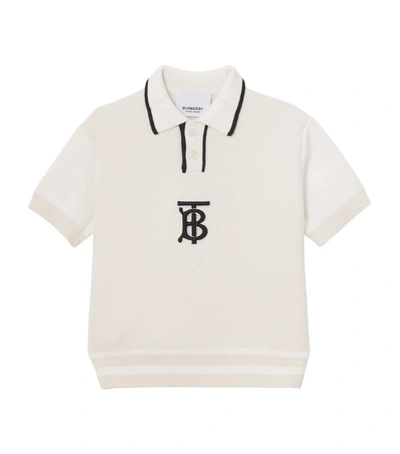 Burberry Babies' Kids Knitted Polo Shirt (6-24 Months) In White