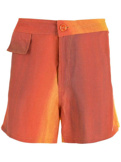 Amir Slama Printed Straight Shorts In Orange