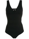 Amir Slama Tie-fastening Textured Swimsuit In Black