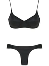 Brigitte Ruched-detail Bikini In Black
