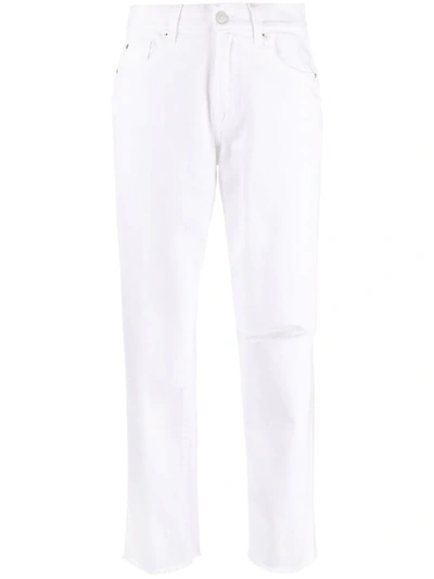 7 For All Mankind Josefina Low-rise Straight-leg Jeans In White