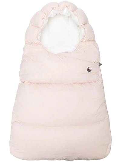 Moncler Feather Down Logo Nest In Pink