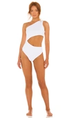 Beach Riot Celine Cutout One-shoulder One-piece Swimsuit In White