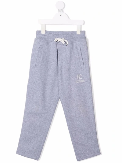 Brunello Cucinelli Kids' Logo-print Straight Joggers In Grey