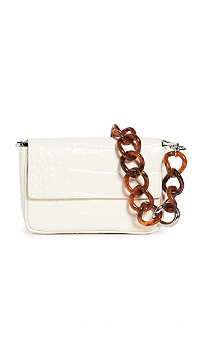 Staud Mini Tommy Chain Bag In Cream Faux Croc