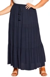 City Chic Trendy Plus Size Paradise Skirt In Navy