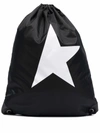 Golden Goose Star Collection Drawstring Backpack In Black