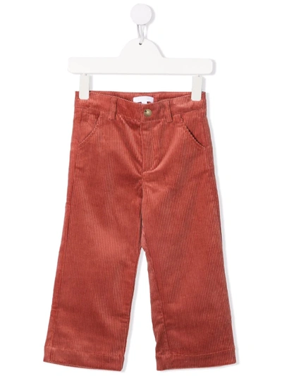 Chloé Kids' Stretch-cotton Corduroy Straight Pants In Pink