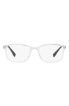 Prada 55mm Rectangular Optical Glasses In Transparent