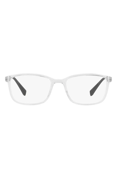Prada 55mm Rectangular Optical Glasses In Transparent