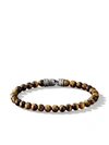 David Yurman Sterling Silver Spiritual Beads Tiger Eye Bracelet In Silver