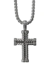 David Yurman Chevron Cross Necklace In Silber