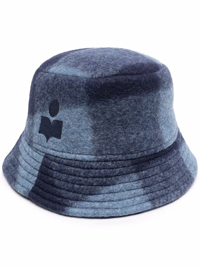 Isabel Marant Haleyh Checked Bucket Hat In Blau