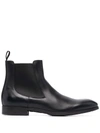Santoni Ankle-length Leather Chelsea Boots In Schwarz