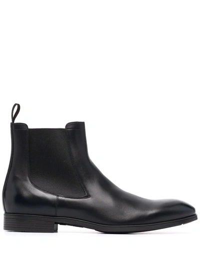 SANTONI LEATHER CHELSEA BOOTS