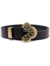 Isabel Marant Engraved-buckle Leather Belt In Schwarz
