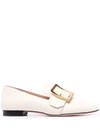 Bally Janelle Buckle Detail Loafers In Bone