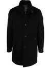 Moorer Feather-down Single-breasted Coat In Blau
