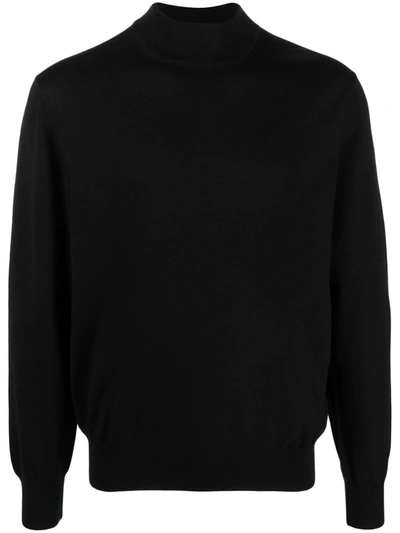 D4.0 Roll Neck Knitted Jumper In Schwarz