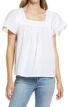 Caslonr Lace Detail Top In White