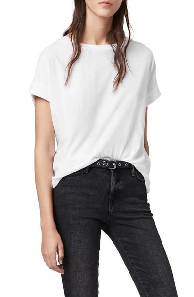 Allsaints Imogen Boy Crew Neck T-shirt In Optic White