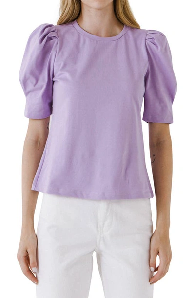 English Factory Puff Sleeve Knit Top In Lavender