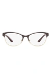 Versace 53mm Cat Eye Optical Glasses In Gold Purple