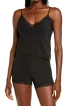 Natori Elite Lace Trim Camisole In Black