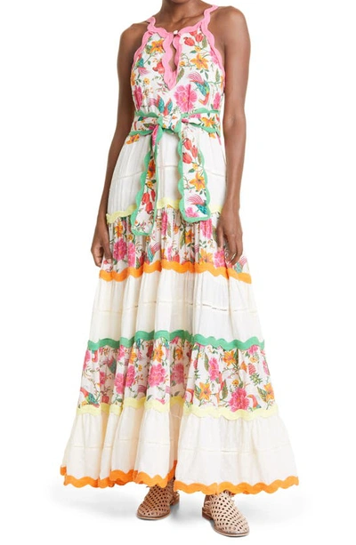 FARM RIO TOUCAN'S GARDEN TIERED DRESS 294058